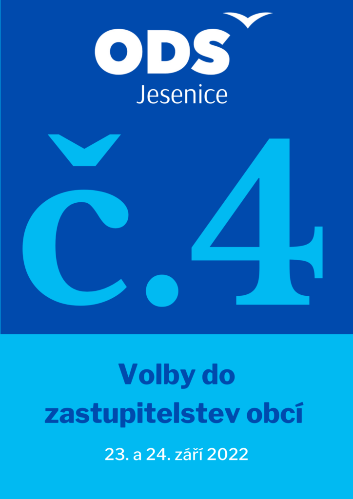 ODS Jesenice pro komunální volby 2022 má číslo 4